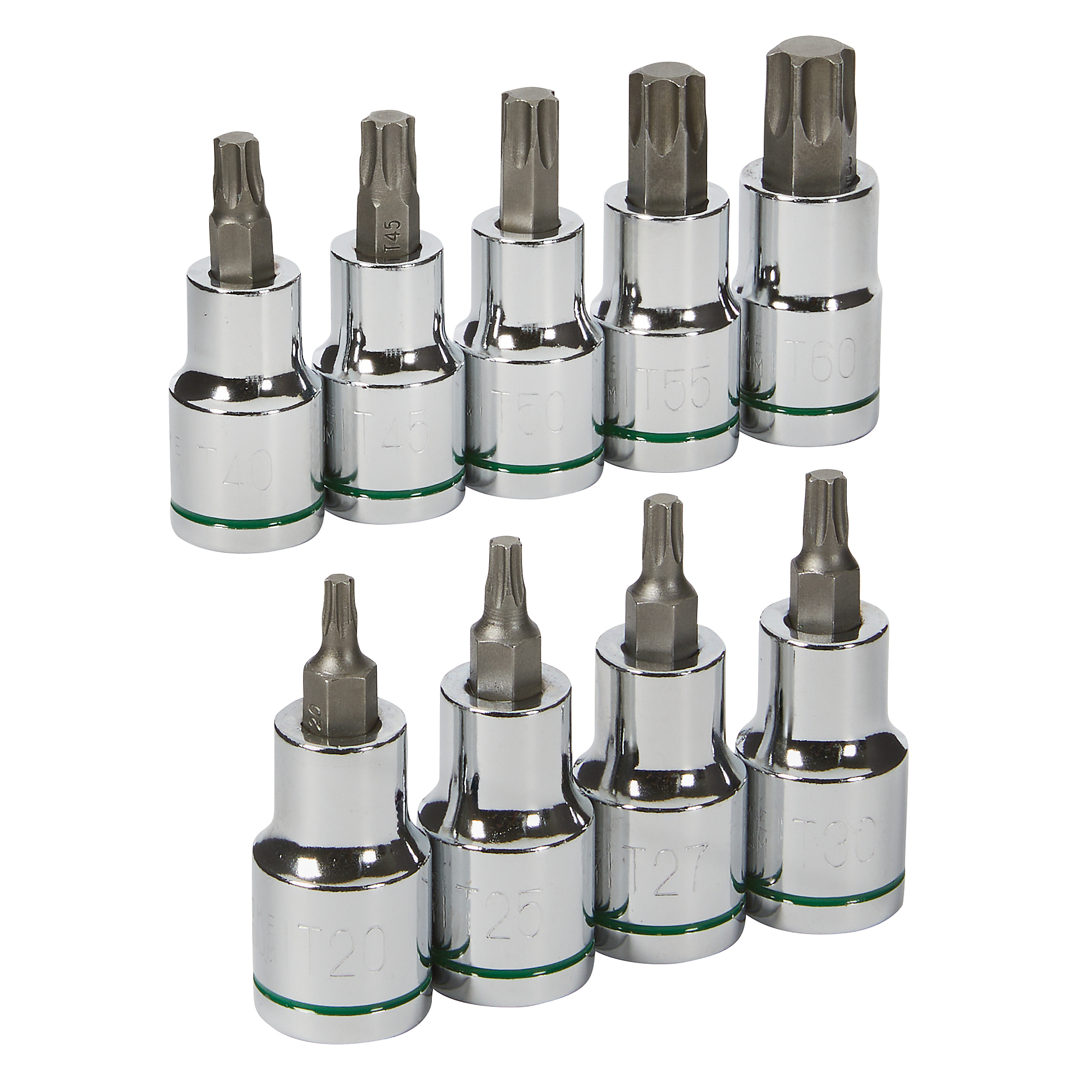 Ironton Torx Bit Socket Set, 9-Pc., 1/2in. Drive, Chrome Finish